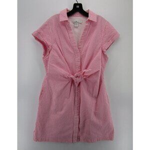 Vineyard Vines Dress 16 Mini Tie Front Seersucker Striped Barbie